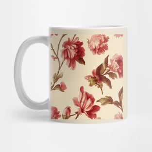 Vintage Peach and Pink Floral Pattern Muted Tones Mug